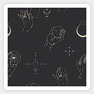 Magickal Celestial Design - Moon - Crystal Ball - Tarot Sticker